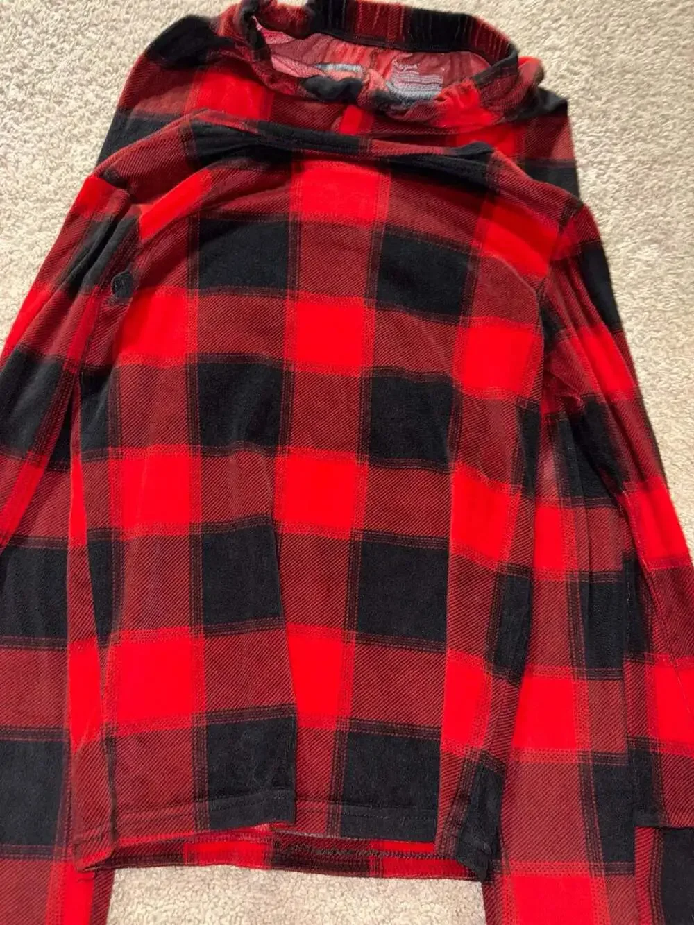 Cat & Jack Girls' Buffalo Plaid Thermal Pajama Set
